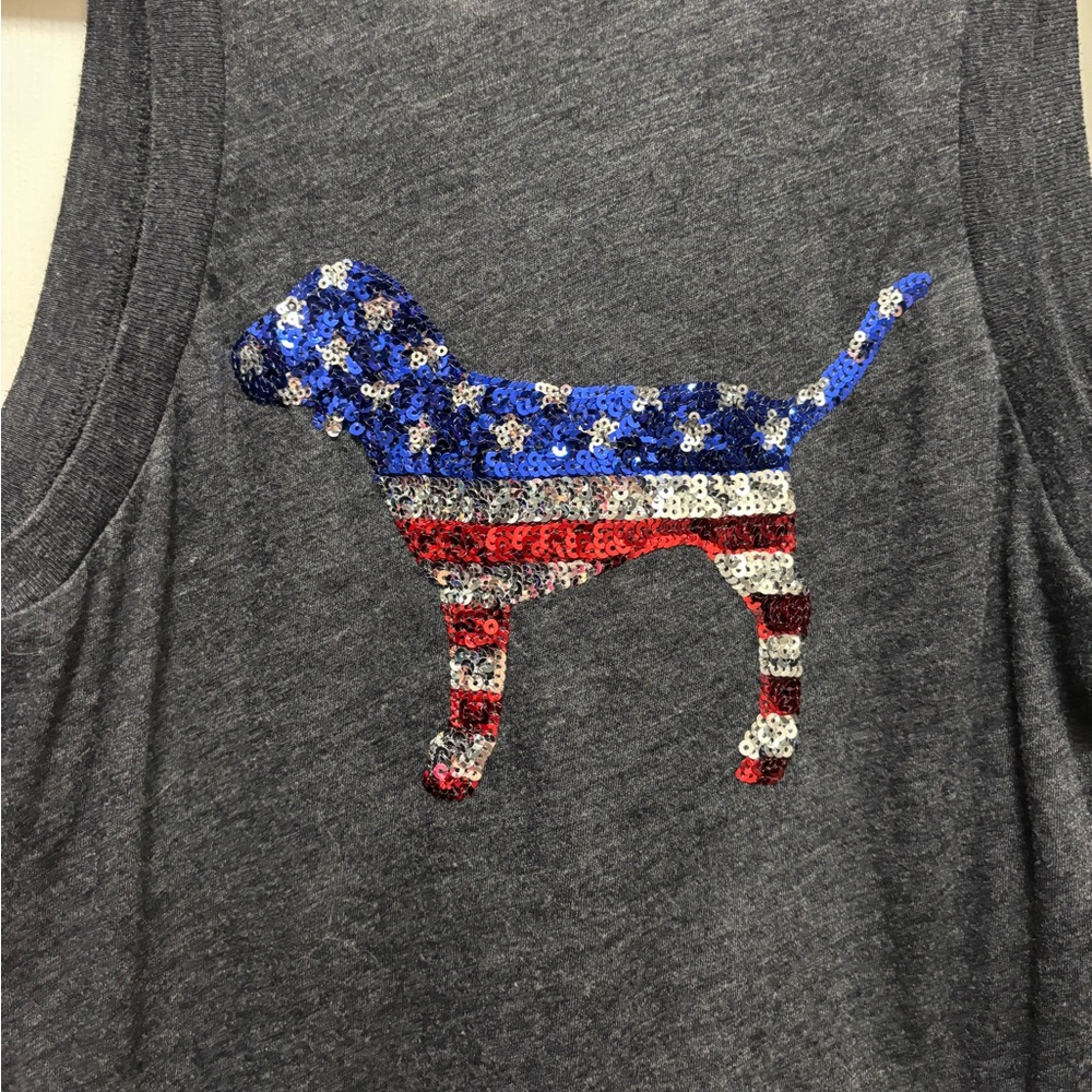 Vintage PINK sequin dog tank top - Picture 3 of 4